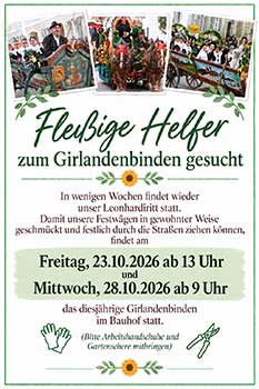 Fleißige Helfer beim Girlandenbinden gesucht
